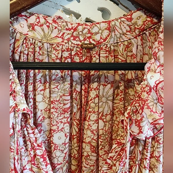 Free People Feeling Groovy Maxi Dress Red Combo M - Picture 9 of 15